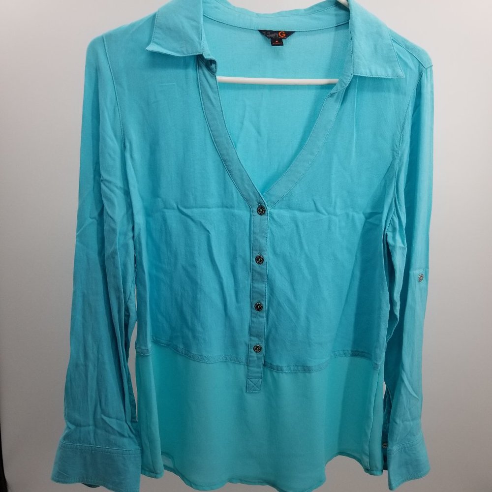 G by Guess Long Sleeve Top Sheer Size M